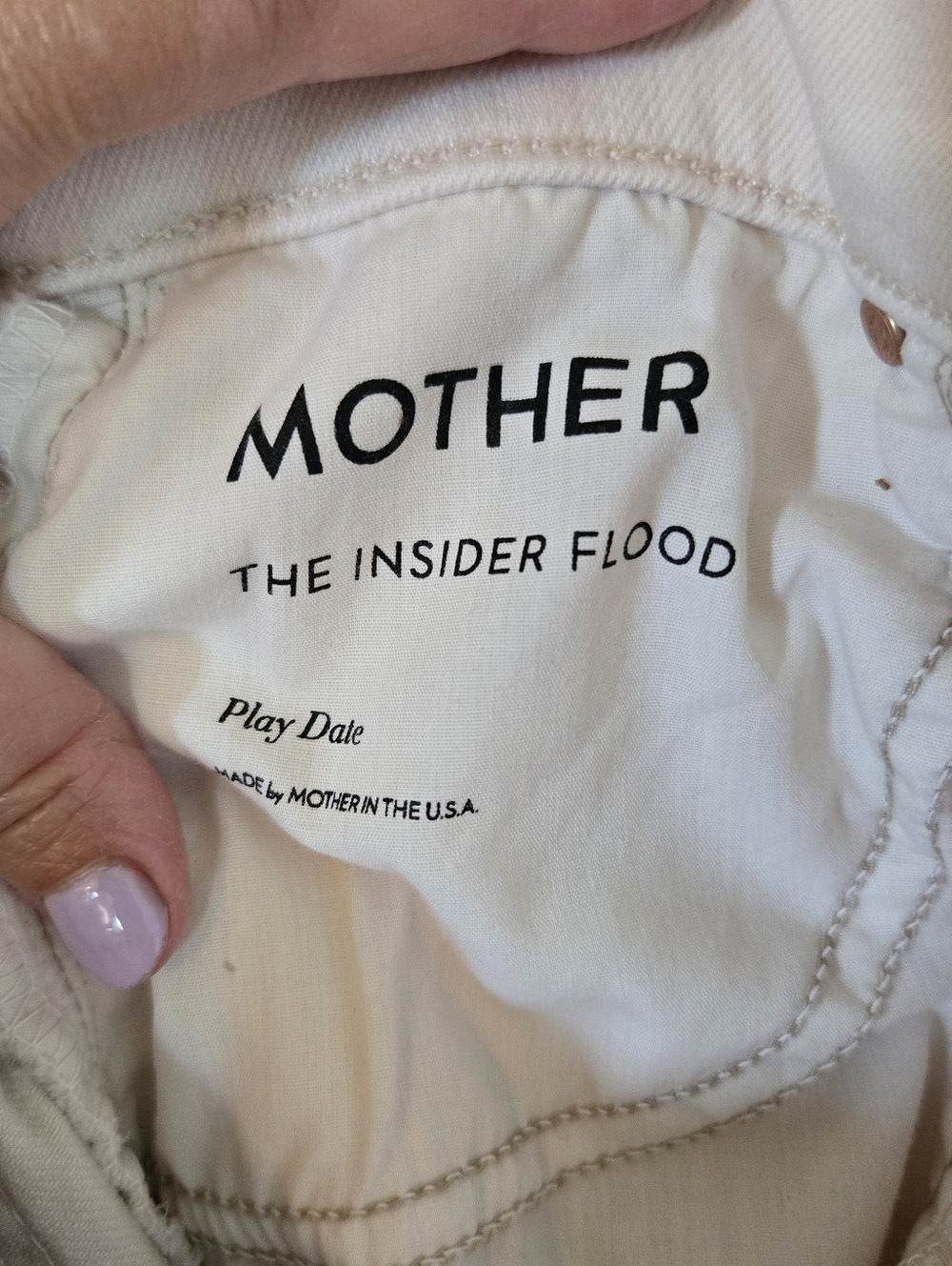 Mother | Off White Straight Leg The Insider Flood Jeans Size 27 - Picture 9 of 12